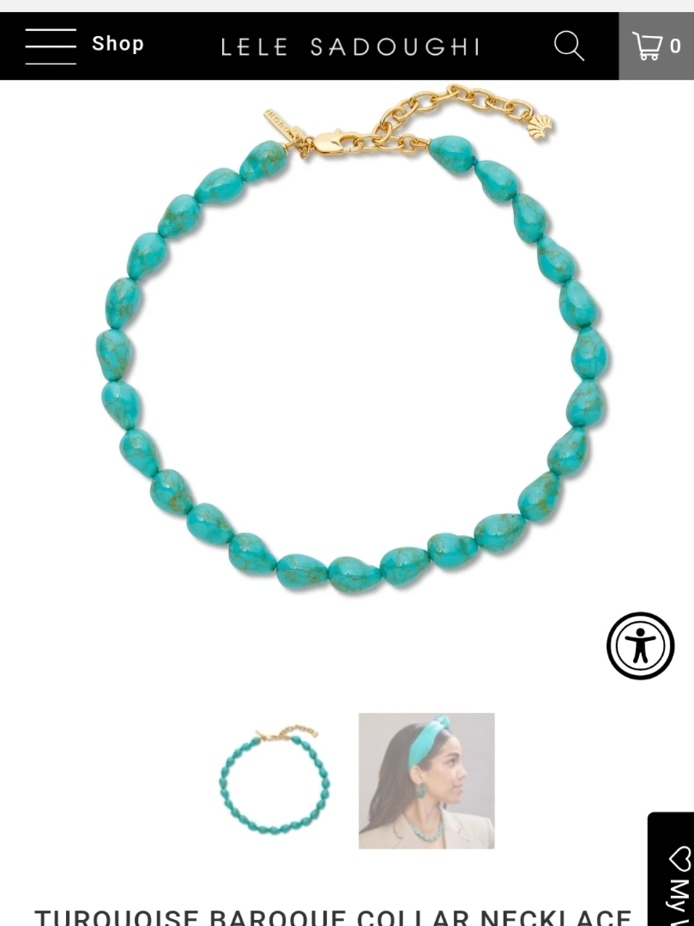 Lele Sadoughi Turquoise Baroque Collar Necklace - Turquoise